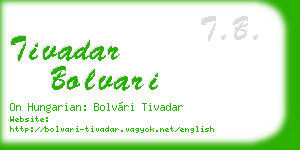 tivadar bolvari business card
